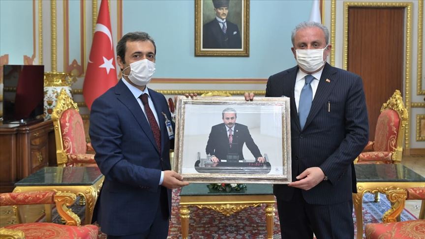 TBMM Başkanı Şentop, AA Parlamento Haberleri Editörü Çelebi'yi kabul etti