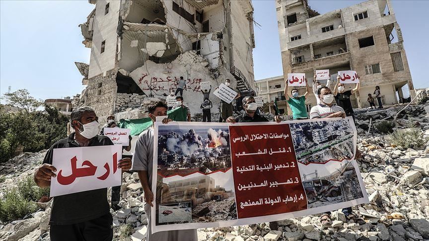 Протести против Русија во сириски Идлиб
