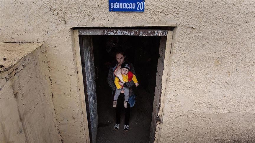 Azerbaijani civilians hiding in shelters for 10 days