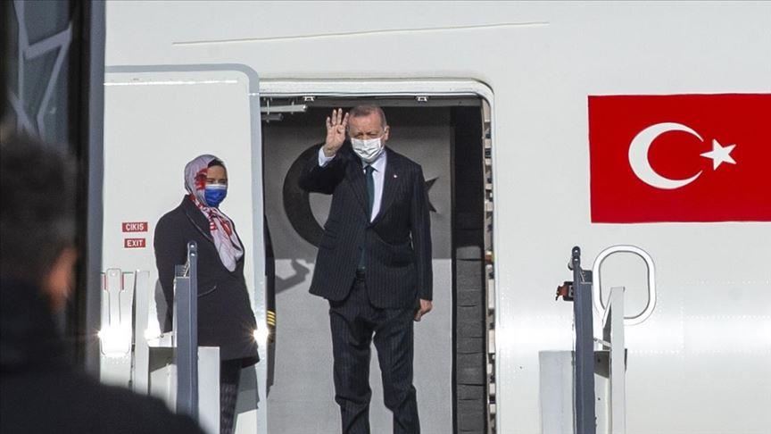 Turkish president leaves for visits to Kuwait, Qatar