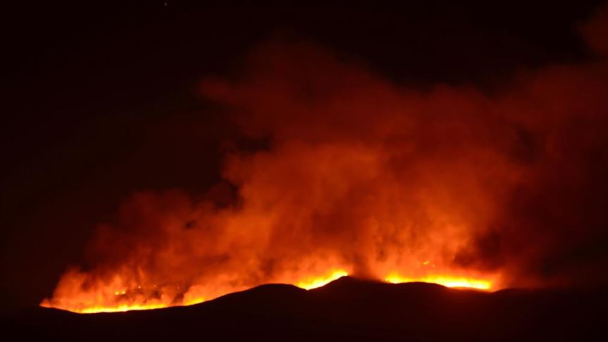 Tanzania's iconic Mt. Kilimanjaro on fire
