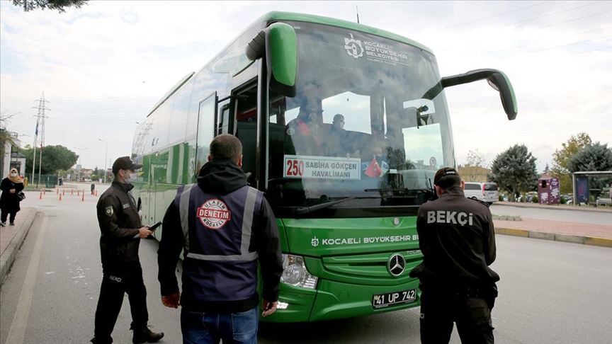 Dogu Marmara Ve Bati Karadeniz De Toplu Ulasim Araclarinda Sosyal Mesafe Denetimi Yapildi