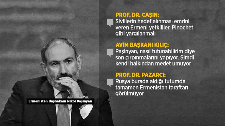 Uzmanlara göre Paşinyan halkını cepheye çağırarak Azerbaycan'ı sivil kayıplardan sorumlu tutmaya çalışıyor