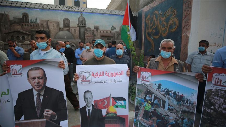 Gazzeliler Izmir Depremi Dolayisiyla Turkiye Yle Dayanisma Gosterisi Duzenledi