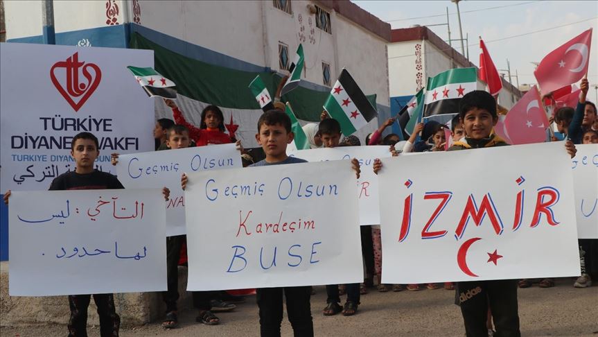 Idleb : Des orphelins syriens expriment leur solidarité avec les habitants d'Izmir