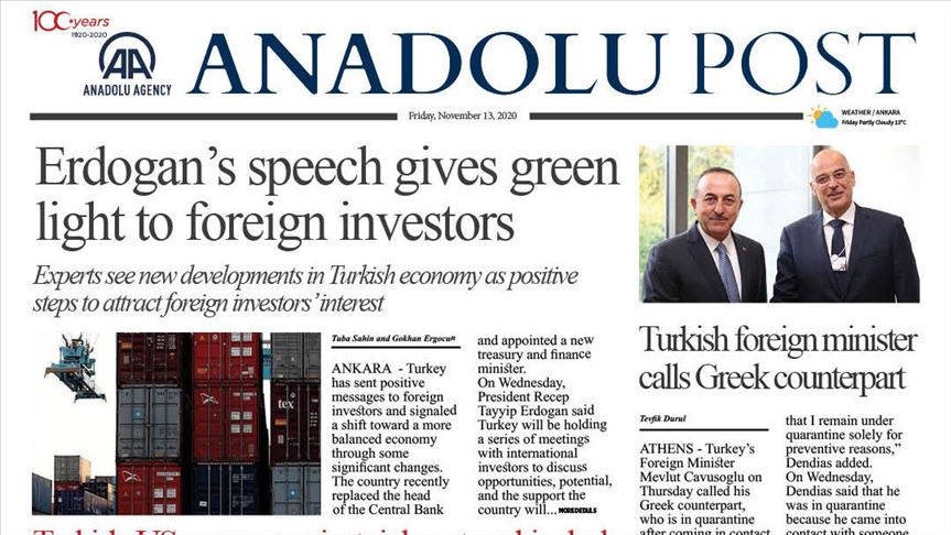 Anadolu Post - Issue of November 13, 2020