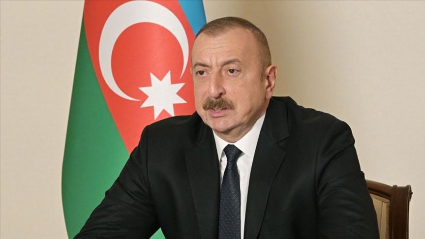 Azerbaijani president visits recently liberated Aghdam
