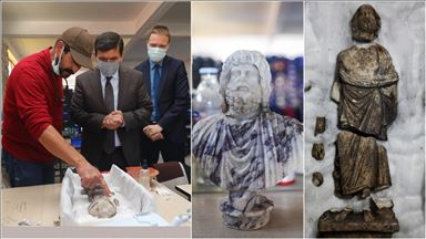 Kibyra Antik Kenti'nde Yunan ve Mısır tanrısı heykelleri bulundu