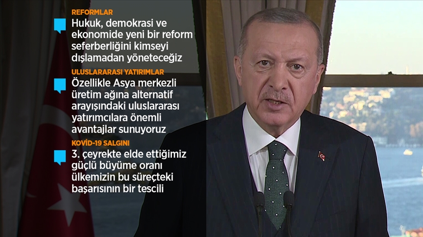 Cumhurbaşkanı Erdoğan: Türk ekonomisi hamdolsun toparlanma sürecini başarıyla yürütüyor