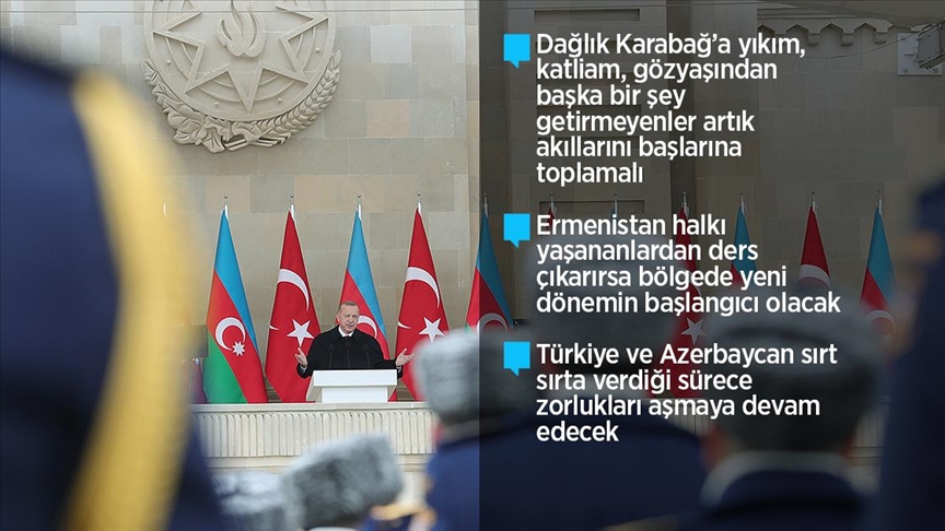 Cumhurbaşkanı Erdoğan: Azerbaycan destan yazmaya devam edecek