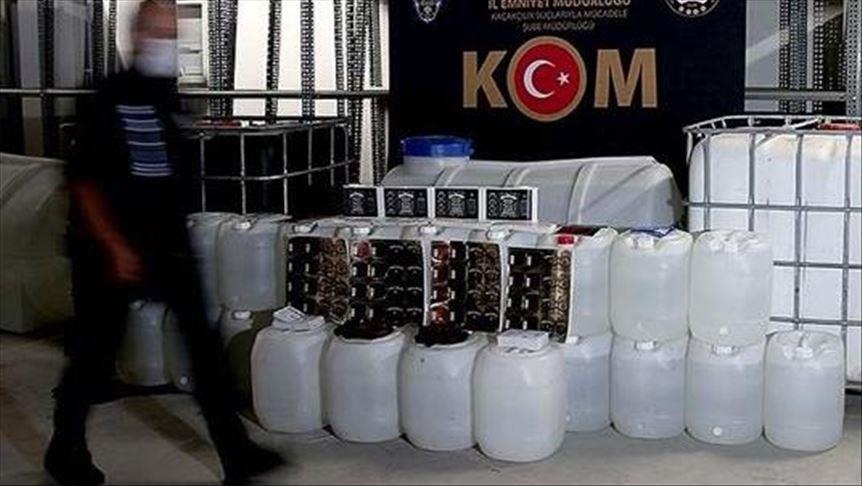 Over 730 liters of bootleg alcohol seized in Turkey