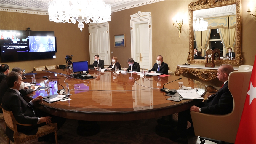 Cumhurbaşkanı Erdoğan, AB Komisyonu Başkanı Ursula von der Leyen ile video konferansla görüştü