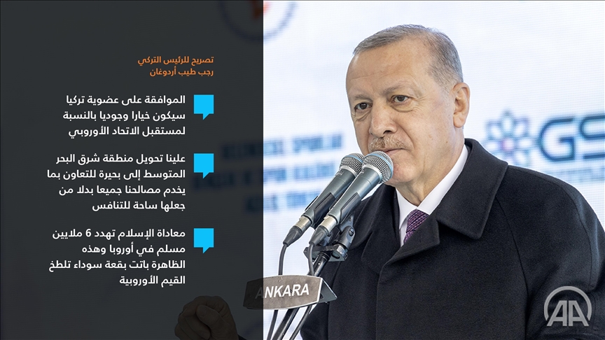 أردوغان: ننتظر دعم السفراء الأوروبيين لصفحة جديدة في العلاقات