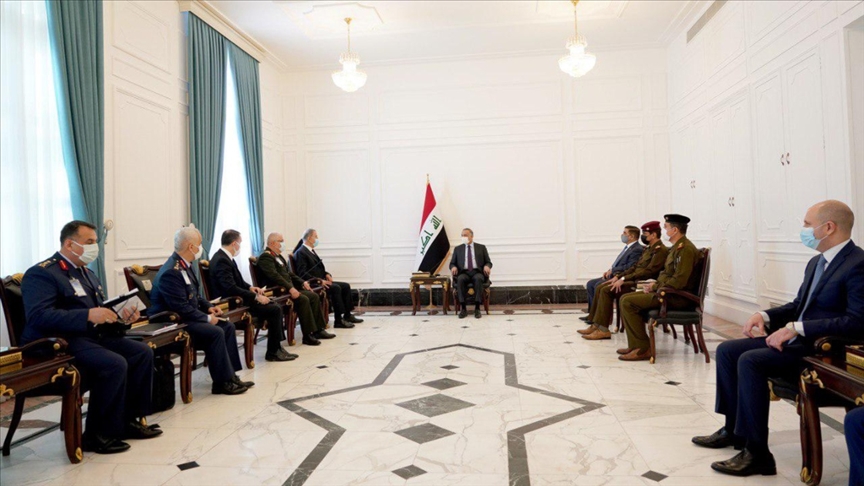Irak Başbakanı Kazımi, Milli Savunma Bakanı Akar ve Genelkurmay Başkanı Güler’i kabul etti