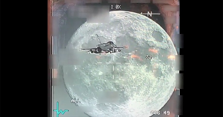 Milli Savunma Bakanlığı F-16'nın gece uçuşunda görüntülediği dolunay videosunu paylaştı