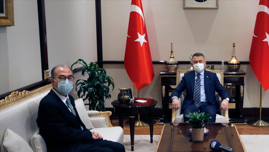 Cumhurbaşkanı Yardımcısı Oktay, Japonya'nın Ankara Büyükelçisi Kazuhiro Suzuki'yi kabul etti