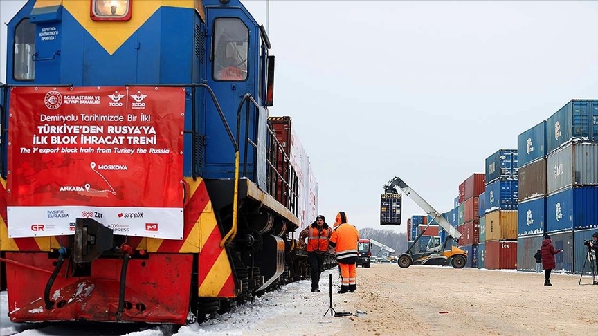 Türkiye- Rusya 'ilk ihracat blok treni' hedefe ulaştı