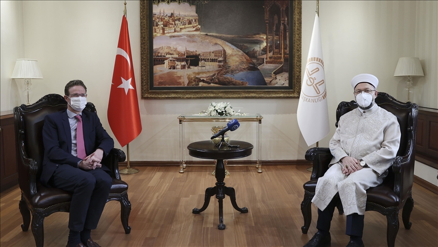 Turkey’s religious affairs head, EU official hold talks