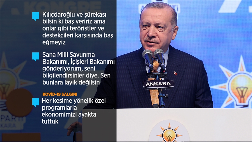 Erdoğan: İttifak ortaklarını incitmemek için bölücü terör örgütünü kınayamayanlar bize insanlıktan bahsedemez