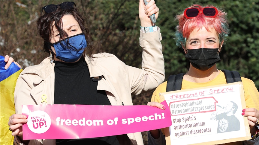 Brisel: Protest podrške španskom rap muzičaru