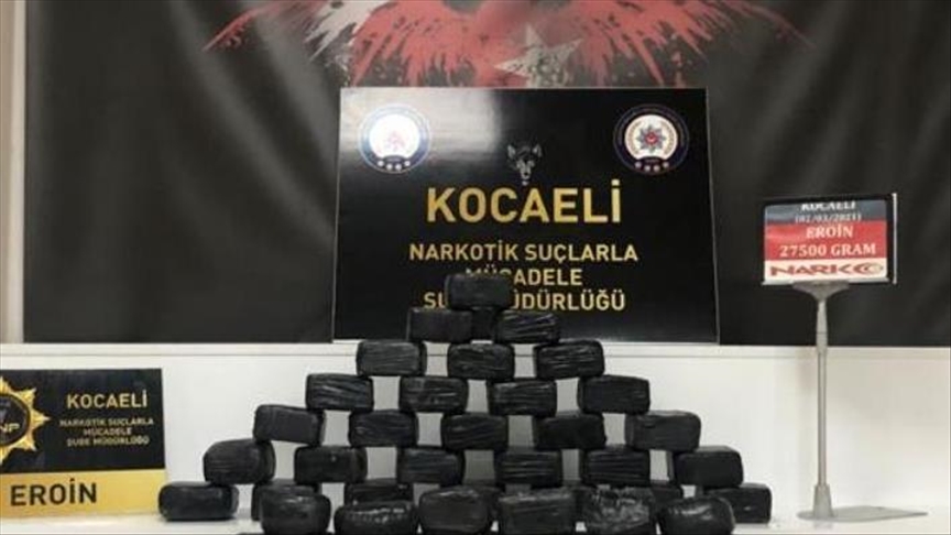 Turquie : Saisie de 27,5 kilogrammes d'héroïne dans le nord-ouest