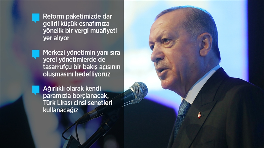 Erdoğan: Ekonomik reform paketimiz, Türkiye’yi geleceğe güvenle taşıyacak, somut ve çözüm odaklı politikalar içeriyor