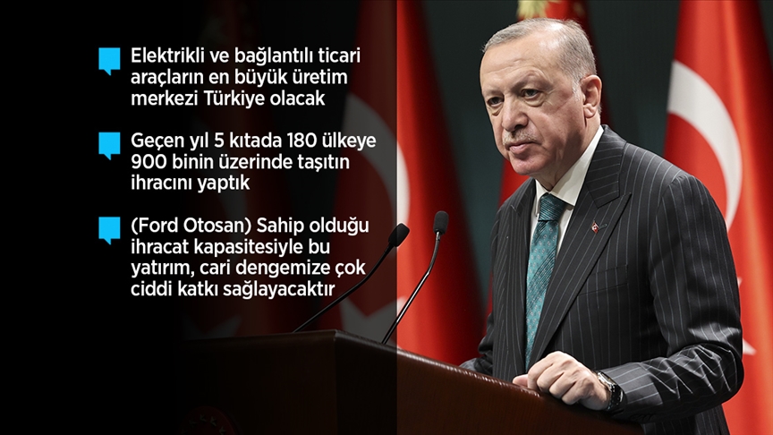 Cumhurbaşkanı Erdoğan: Türkiye'yi dünyanın önemli batarya üretim merkezlerinden biri yapmakta kararlıyız