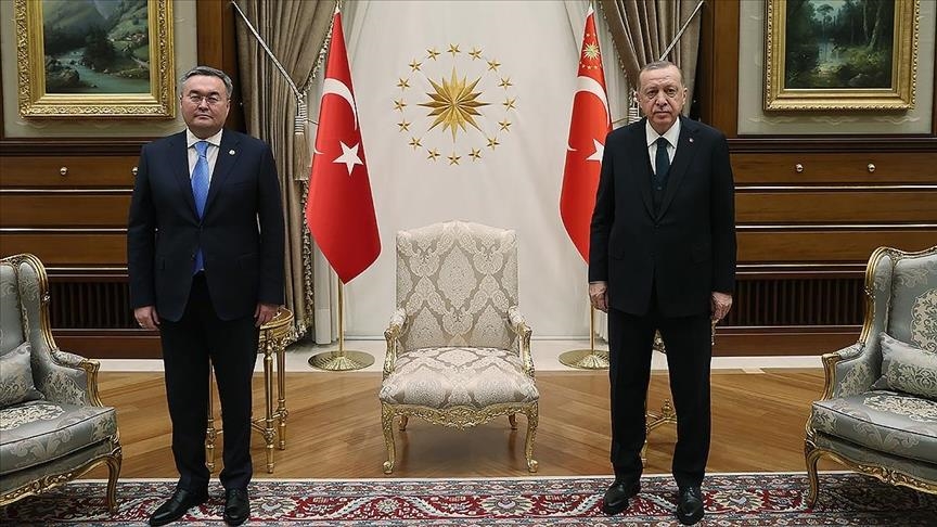 Turkish president receives Kazakh foreign minister