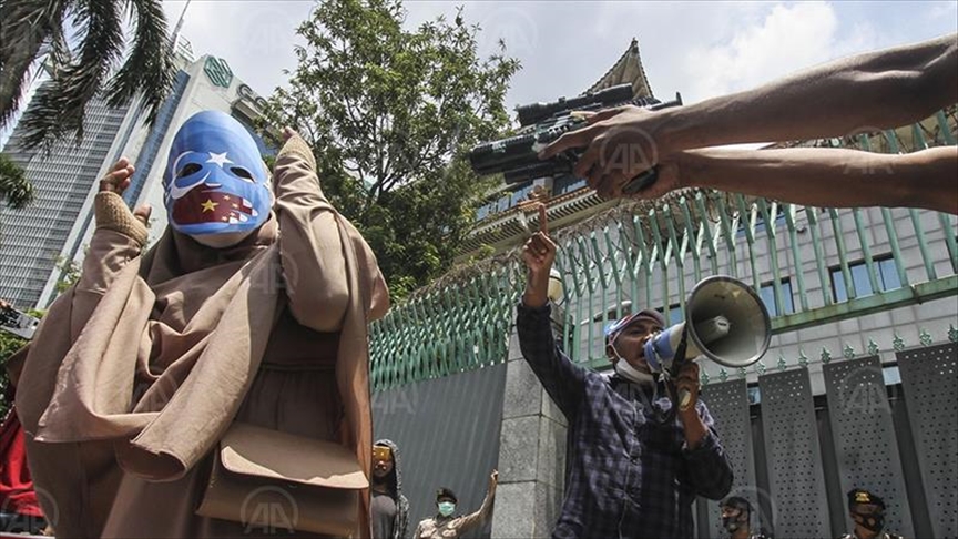 Indonesian students rally against China over Uyghurs