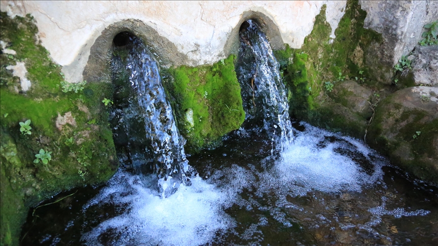 Turkey: Fountain in ancient Becin flowing once again