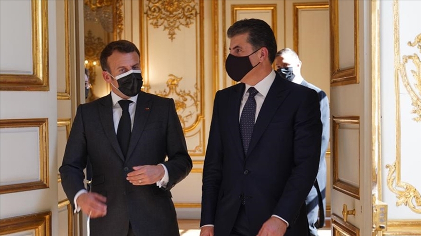 Fransa Cumhurbaşkanı Macron ve IKBY Başkanı Barzani Paris'te bir araya geldi