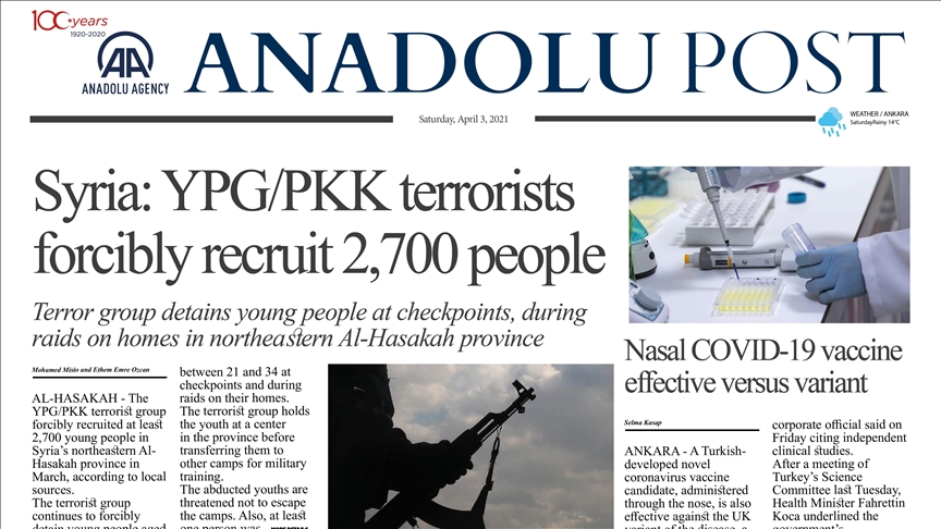 Anadolu Post - Issue of April 3, 2021