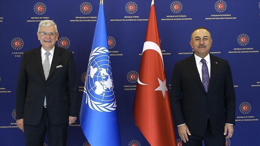 Turkish foreign minister meets UN General Assembly head