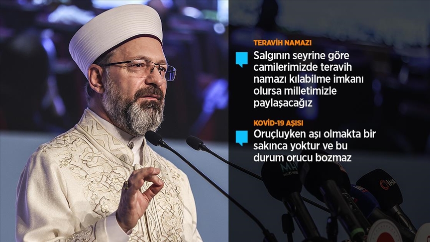 Diyanet İşleri Başkanı Erbaş: Teravih namazı evde kılınacak