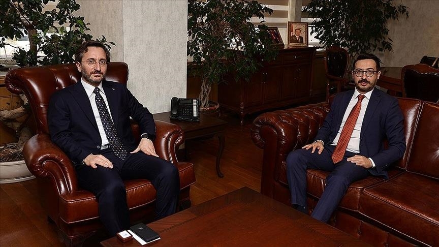 Turkey's Communications Director Altun visits new Anadolu Agency head Karagoz