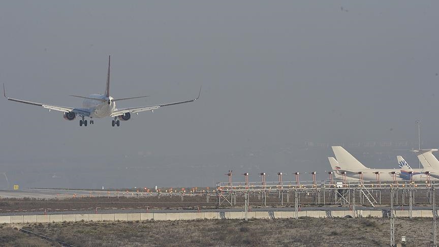 Global air traffic continued to fall in February