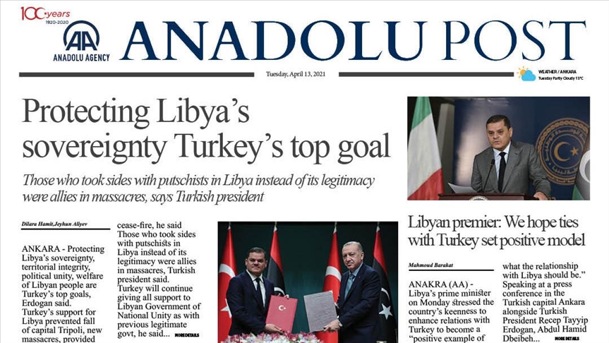 Anadolu Post Issue Of April 13 21