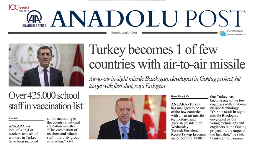 Anadolu Post - Issue of April 15, 2021