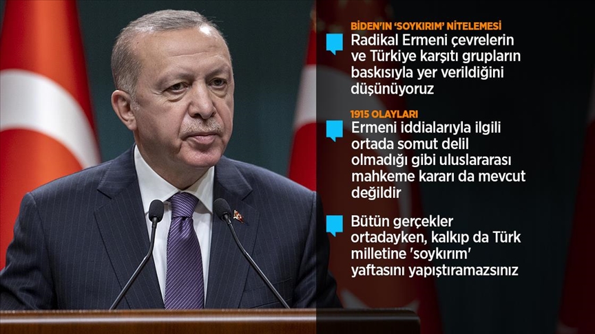 Cumhurbaşkanı Erdoğan: Biden, mesnetsiz, haksız ve hakikatlere aykırı ifadeler kullanmıştır
