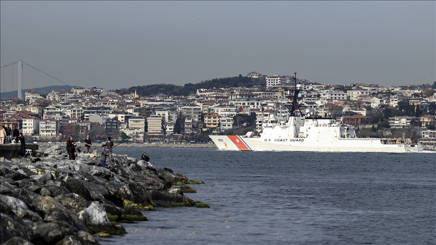 US Coast Guard cutter passes through Bosphorus