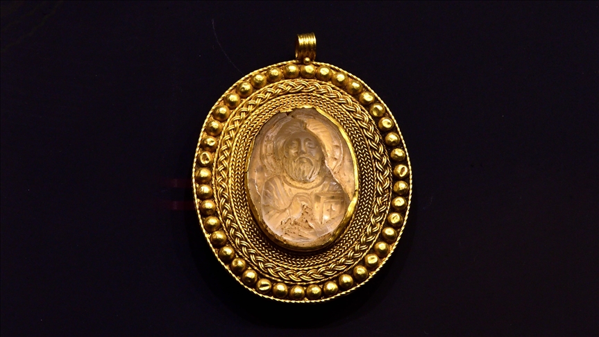 Turkey: Ancient medallion displayed at Corum Museum