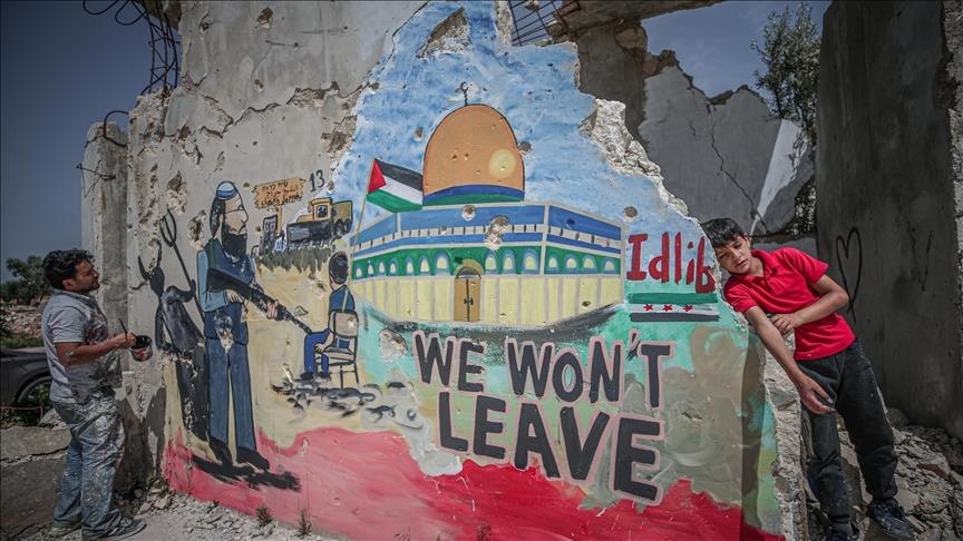 Сириски графити-уметник со поддршка за палестинскиот народ