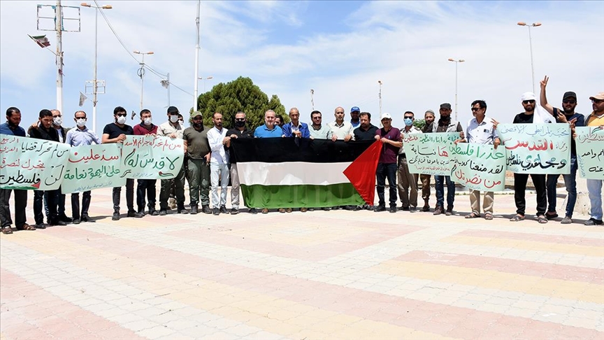 Tel Abyad halkı Filistinlilerin direnişine destek gösterisi düzenledi
