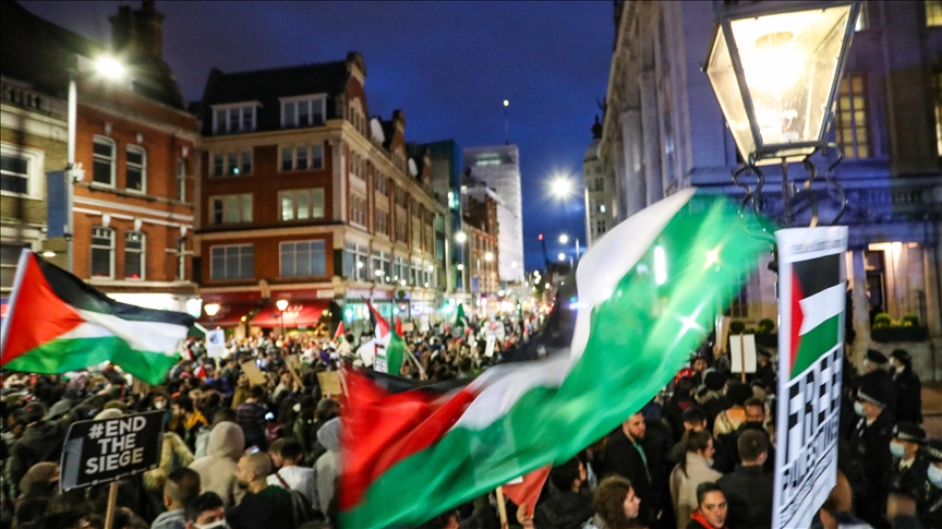 Thousands in London protest Israel's Gaza raids, brutality in Al-Aqsa Mosque