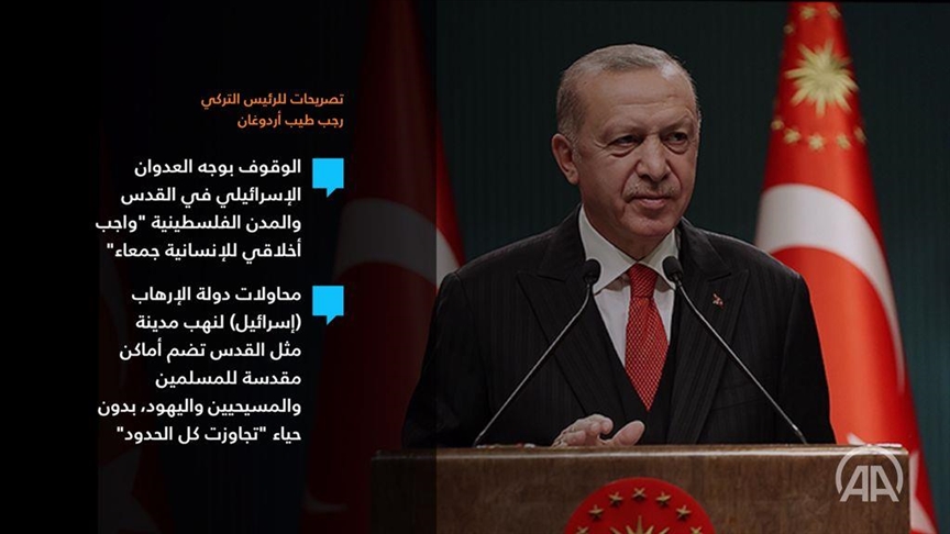 أردوغان يطالب العالم بالتحرك سريعا لوقف عدوان إسرائيل