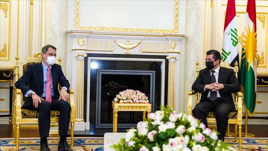 مەسرور بارزانی پێشوازیی لە شاندێکی باڵای ئهمریكی دەکات