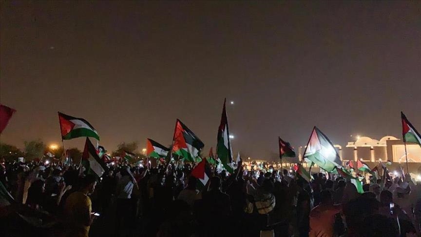 برگزاری تجمع حمایت از فلسطین در دوحه