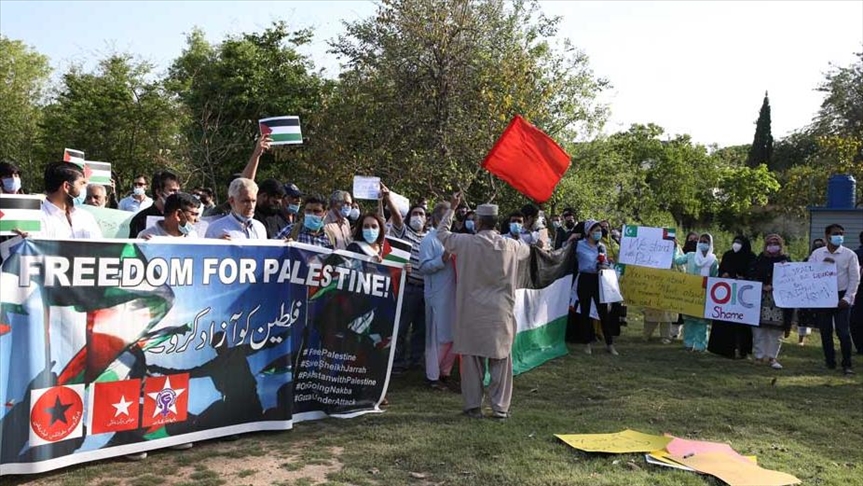 مظاهرات تعم مدن باكستان للتنديد بالعدوان الإسرائيلي على فلسطين