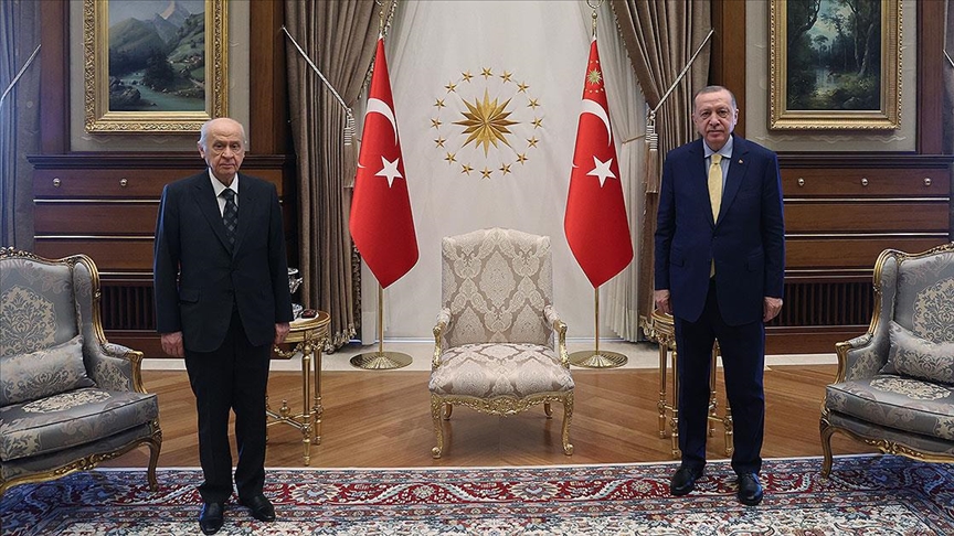 Cumhurbaşkanı Erdoğan, MHP Genel Başkanı Bahçeli'yi kabul etti