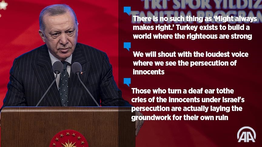 Turkey will continue raising its voice against oppression: President